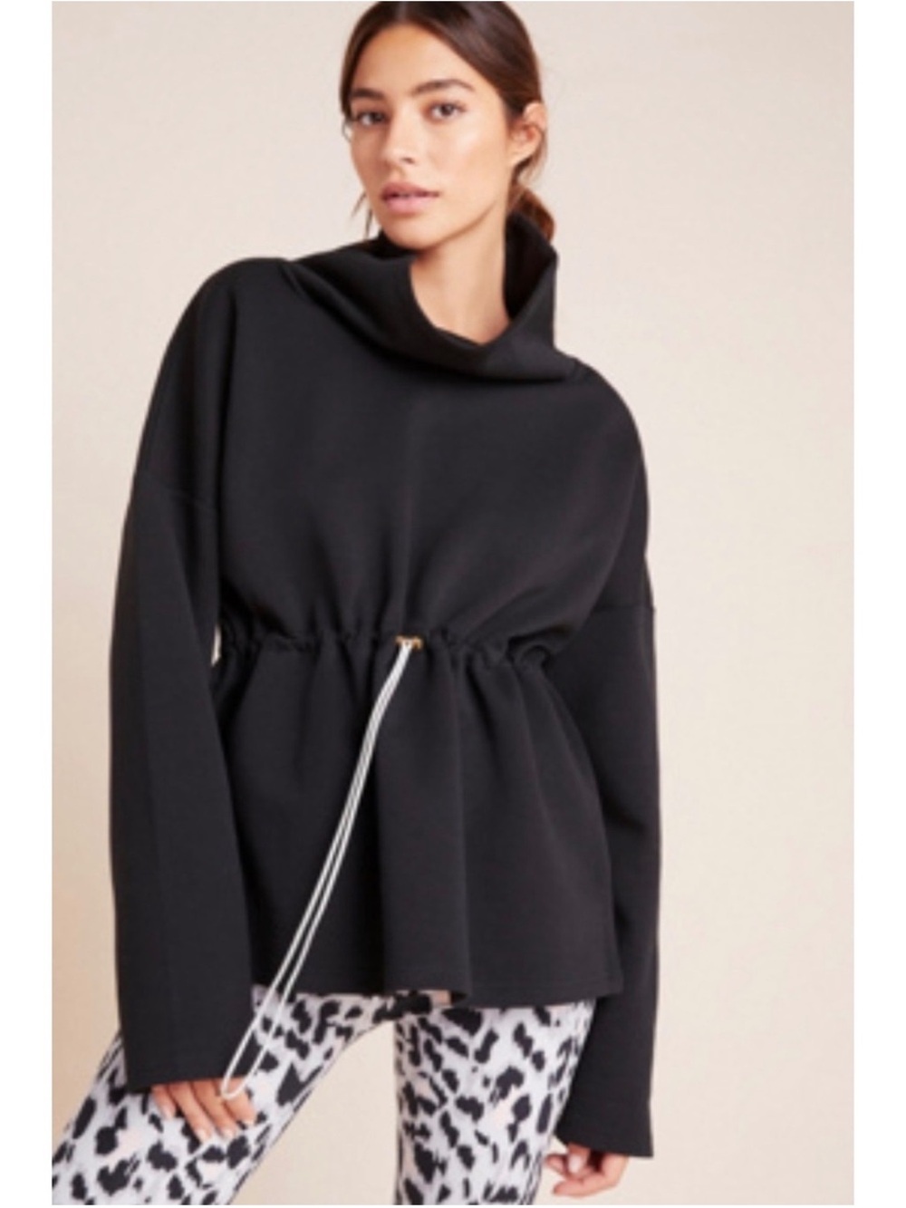 Varley Barton Sweat Black Double-Faced Pullover Small